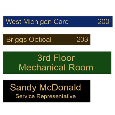 Office Name Plates Engraved Or Custom Printed Metal And Plastic