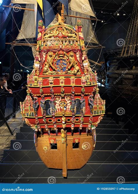 Scale Model Of Th Century Vasa Warship Editorial Photography Image