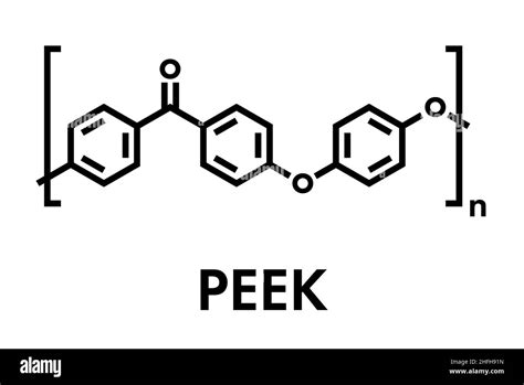 Polyether ether ketone (PEEK) polymer, chemical structure. Skeletal formula Stock Vector Image ...