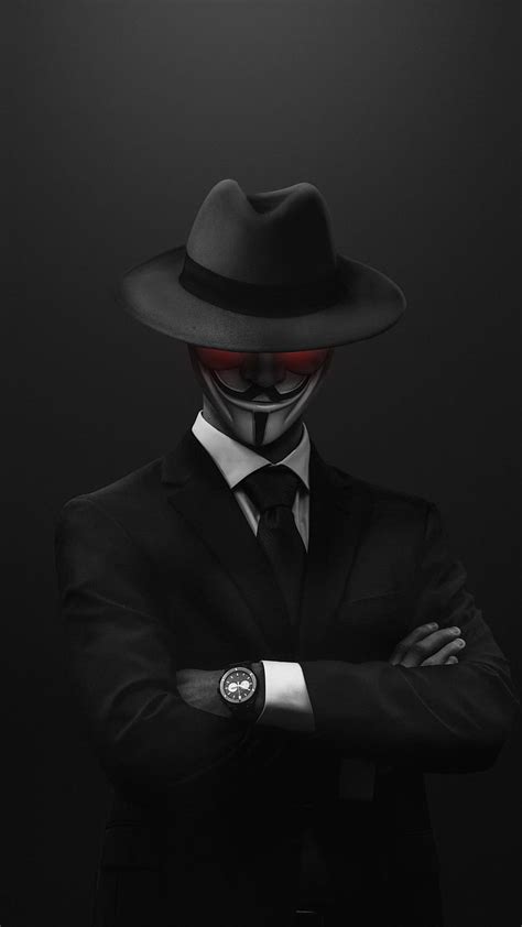 Anonymous Dark Hat Male Man Mask Suit Hd Phone Wallpaper Peakpx