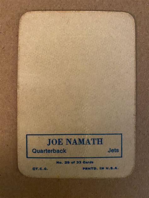 1970 Topps Super Glossy Joe Namath Jets 29 EBay