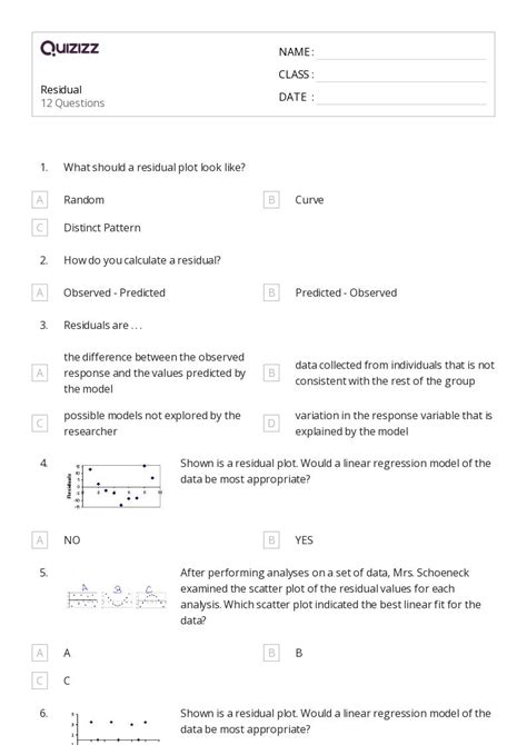 50 Correlation And Coefficients Worksheets For 11th Grade On Quizizz Free And Printable