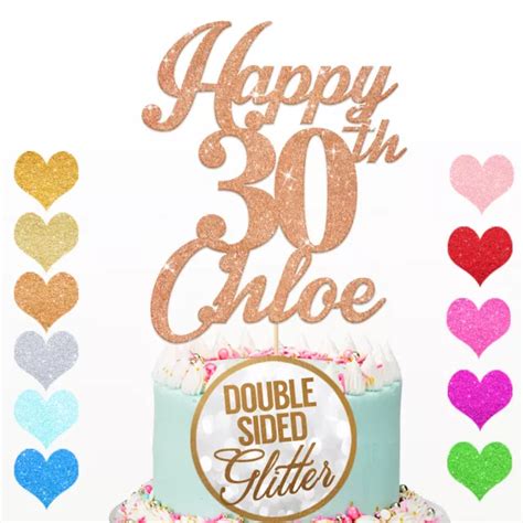 Personalised Happy Birthday Cake Topper Custom Any Age Name Double