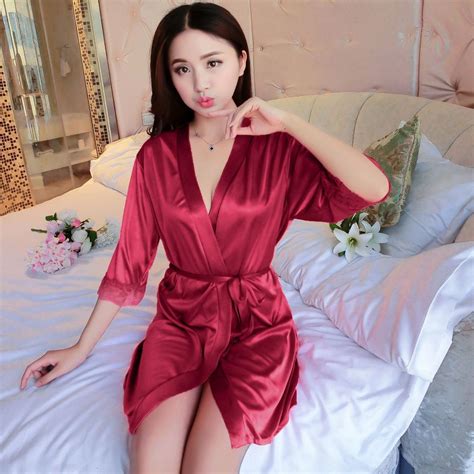 Women Dress Sexy Deep V Straps Temptation Silk Lace Night Dress Sleepwear Pajamas Baju Tidur