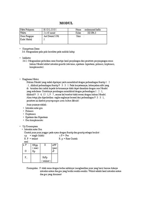 Menyimpangan Hukum Mendel Pdf