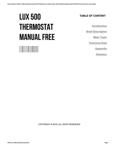 Lux 500 thermostat manual free by MaureenDixon2544 - Issuu