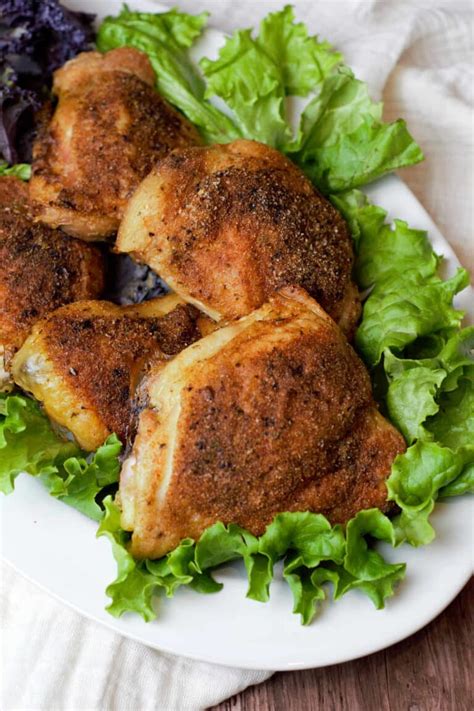 Oven Roasted Chicken Thighs With Crispy Skin Delicious By Design