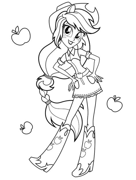 Equestria Girls Applejack Coloring Page Free Printable Coloring Pages