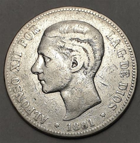 Regno Di Spagna Alfonso XII 1874 1885 5 Pesetas 1881 MS Catawiki