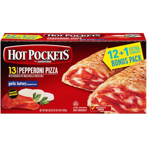 Hot Pockets Pepperoni Pizza Frozen Sandwiches 13 Ct Box Pizza Rolls