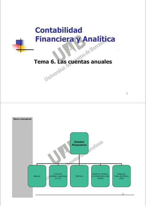 Tema Cuentas Anuales Contabilidad Financiera Y Anal Tica Tema