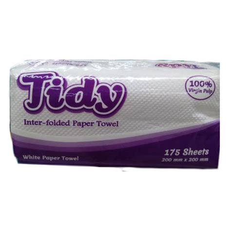 Tidy Interfolded Paper Towel White 175s Citimart