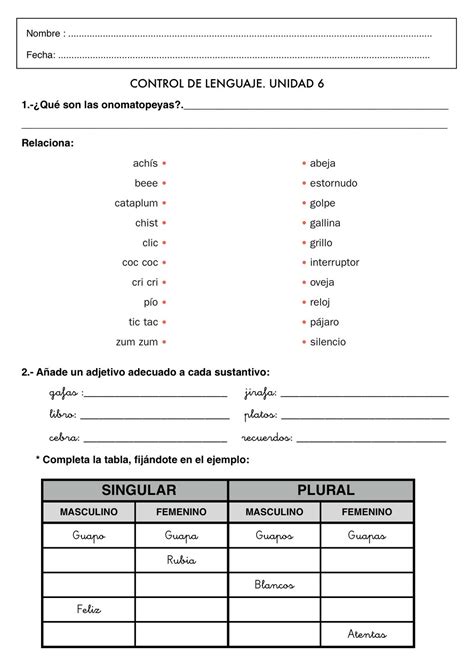 22 Fichas De Lengua Para Niños De Tercero De Primaria