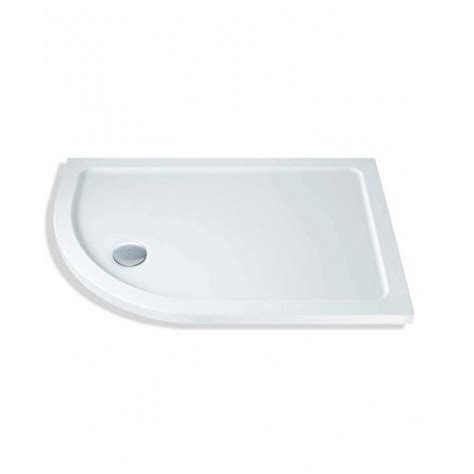 Rio Offset Quadrant 40mm Low Profile Shower Tray Stone Resin With 90