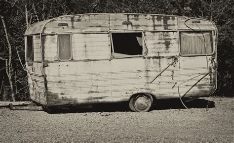 Old Rusty Trailer Van Stock Photo Haak