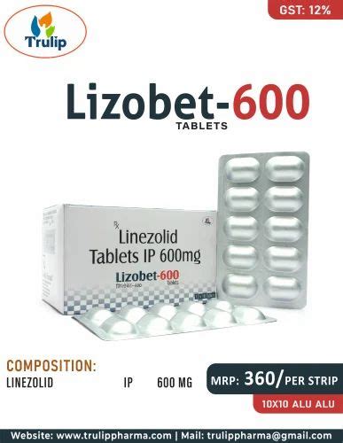 Linezolid 600 Mg Tablet Packaging Size 10X10 At Rs 3600 Box In