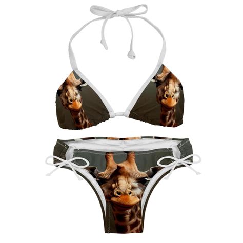 Giraffe Detachable Sponge Adjustable Strap Bikini Set Two Pack