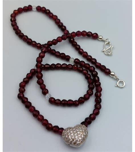 Collier Grenat Rouge Avec Cristal Swarovsky