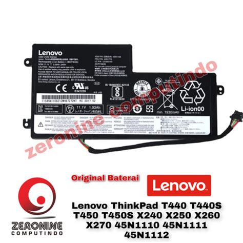 Jual Baterai Battery LENOVO ThinkPad X240 X240S X250 X260 T440 T440S