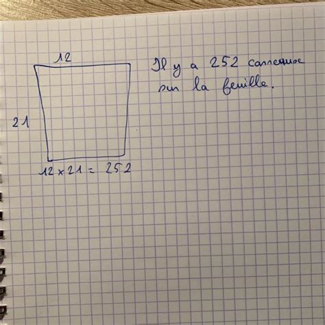 Une Feuille De Cahier A Carreaux Sur Sa Largeur Et Carreaux Sur