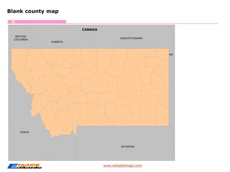 Montana county map - Editable PowerPoint Maps