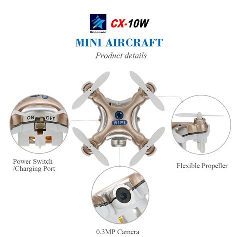 Cheerson CX 10W CX10W 4CH 6 Axis Gyro Wifi FPV RTF Mini RC Quadcopter