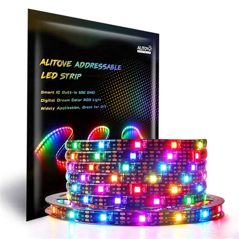 Buy Alitove Ft Ws B Individually Addressable Rgb Led Strip Light