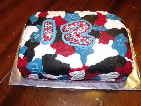 Red White Blue Camo Cake