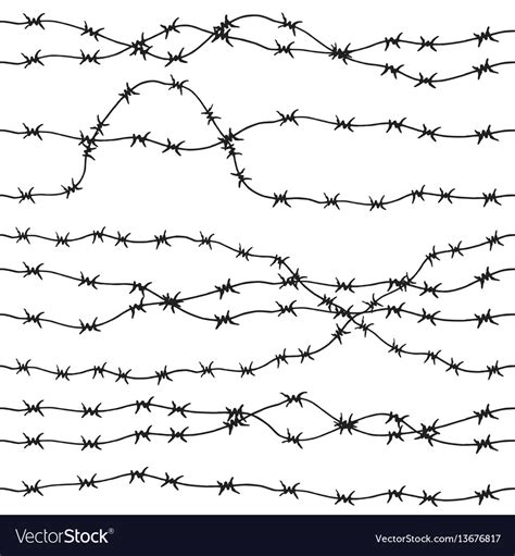 Barbed Wire Hand Drawn Seamless Pattern Royalty Free Vector