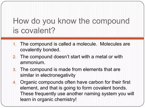 Naming Covalent Compounds And Acids Ppt