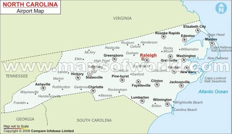 North Carolina Airport Map