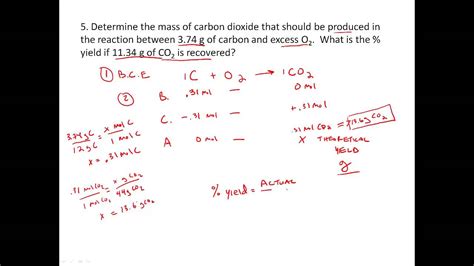 Theoretical Yield And Percent Yield Worksheet