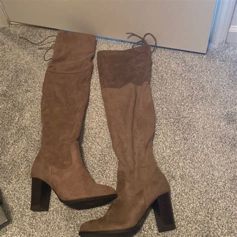 Qupid Shoes Qupid Over The Knee Light Brown Suede Boots Poshmark