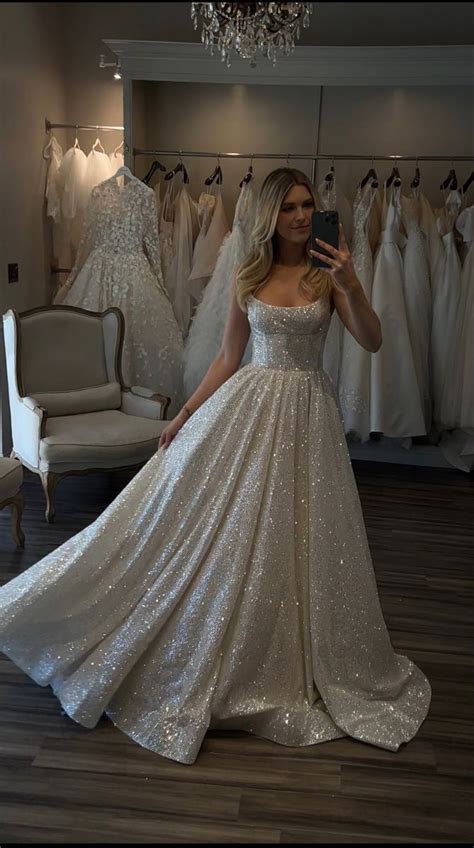 Scoop Neck Wedding Dress Wedding Dress Flowy Pretty Prom Dresses