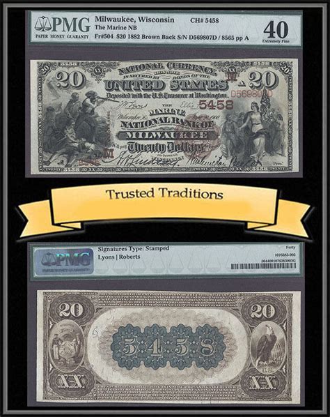 Usa Banknoten Tt Fr Nbn Milwaukee Wi Brown Back Ch