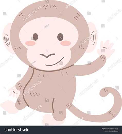 Cute Smile Baby Monkey Vector Stock Vector (Royalty Free) 2160878931 ...