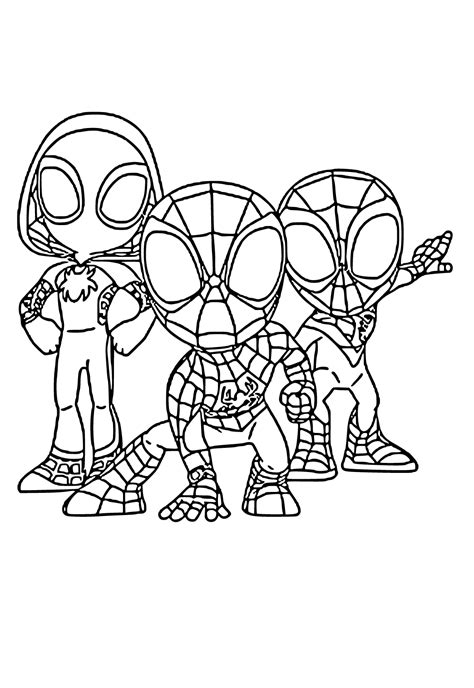 Free Printable Spidey And His Amazing Friends Characters Coloring Page