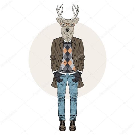 Deer Hipster Dressed Up Stock Vector Image By ©olgaangelloz 121624450