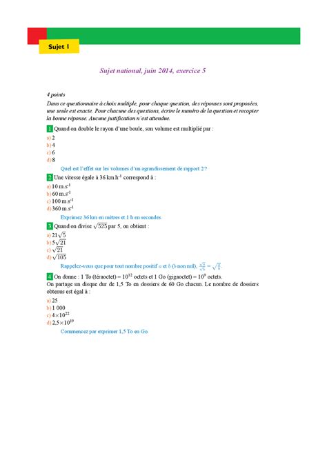 Questionnaire à choix multiple QCM 63 sujets exercices et corrigés