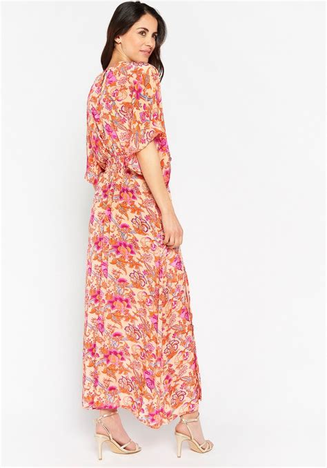 Lola Liza Maxi Jurk Met Bloemenprint Coral Maat Xs Bol