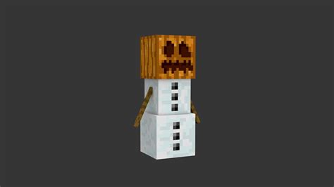 3d Minecraft Snow Golem Turbosquid 1843257