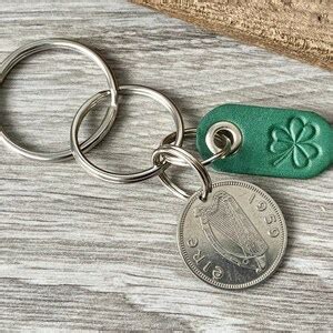 Irish Shilling Keychain Keyring Or Clip Choose Coin Year From Etsy Uk