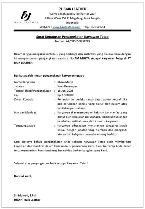 Contoh Surat Sk Pengangkatan Karyawan Sk Pengurus Contoh Surat Hot