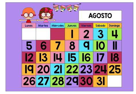 Calendario A Todo Color Para Decorar Tu Clase Curso