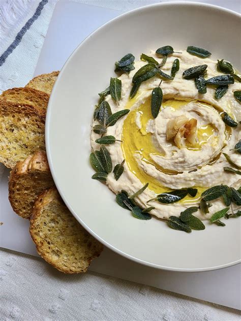 White Bean Hummus With Roasted Garlic And Crispy Sage Ugly Vegan Kitchen