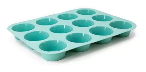 Molde Muffins Silicona X 12 Cupcakes Goma Horno Reposteria