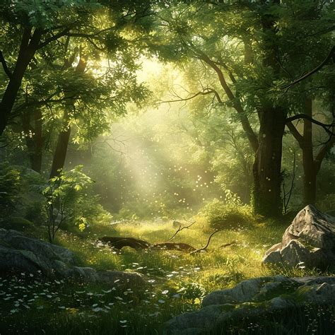 24 Enchanted Forest Digital Wallpaper, Mystic Woods Sunlight Desktop ...