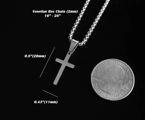 Men S Cross Necklace Silver Cross Necklace Men Small Etsy