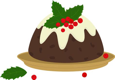 Vector Illustration Of Christmas Pudding Festive Traditional Cake