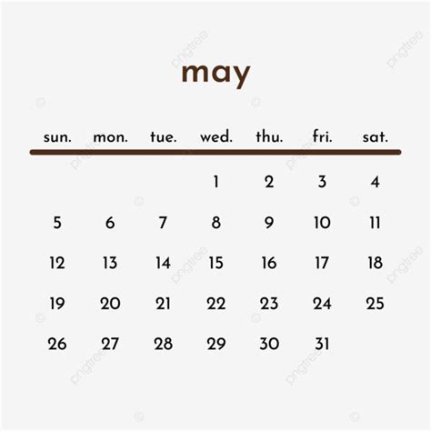 Dise O De Plantilla De Calendario Marr N Mayo Vector Png Mayo